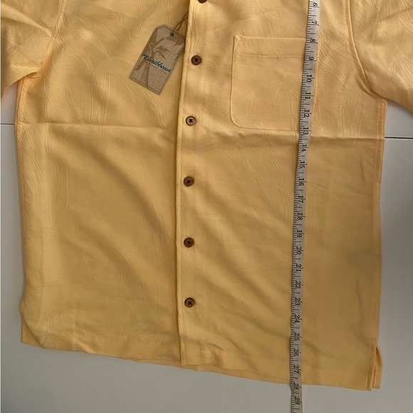 NWT Caribbean Pastel Yellow Collard Button Down Short Sleeved Size Small - Picture 6 of 8